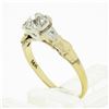 Image 9 : Antique Art Deco 14K TT Gold 0.54 ctw European Diamond Solitaire Engagement Ring