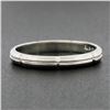 Image 2 : Vintage Palladium 2.45mm Pinched Grooved Eternity Stackable Wedding Band Ring