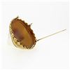 Image 4 : Vintage 14k Gold Unique Domed 3D Carved Shell Cameo Twisted Wire Brooch Pendant