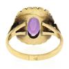 Image 7 : Antique Victorian 14K Gold Oval Amethyst Solitaire w/ Heart Open Work Halo Ring