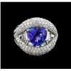 Image 2 : 14KT White Gold 2.94 ctw Tanzanite and Diamond Ring