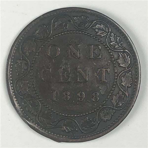 Canadian Large Cent 1898 VF+ Key Date
