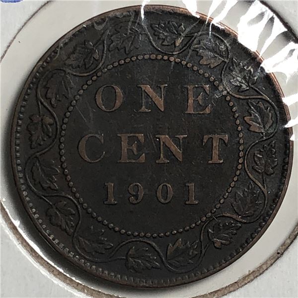 Canadian Large Cent 1901 EF+++