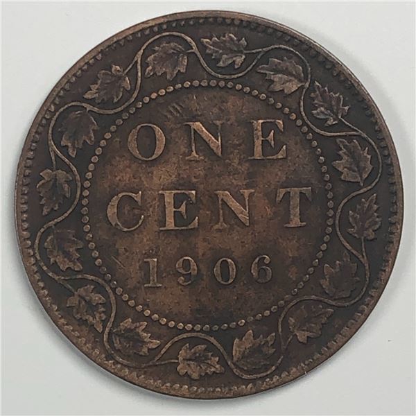 Canadian Large Cent 1906 VF+