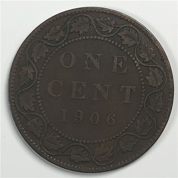 Canadian Large Cent 1906 VF+