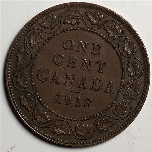 Canadian Large Cent 1918 EF++