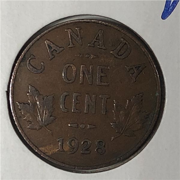 Canadian Small  Cent 1928 VF+