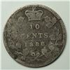 Image 1 : Canadian .10 Cent Dime 1886 Large Knob 6