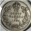Image 1 : Canadian .10 Cent Dime 1934 F+