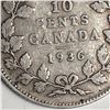 Image 4 : Canadian .10 Cent Dime 1936 Bar F+