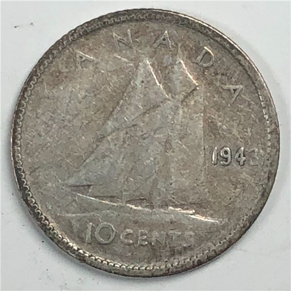 Canadian .10 Cent Dime 1943
