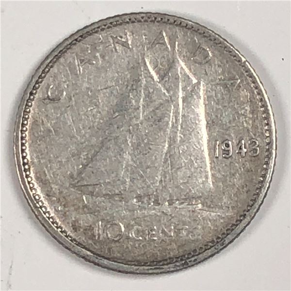 Canadian .10 Cent Dime 1943