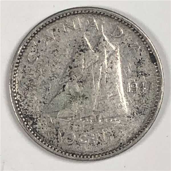 Canadian .10 Cent Dime 1947 VF