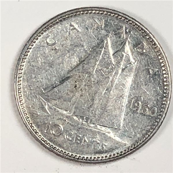 Canadian .10 Cent Dime 1950
