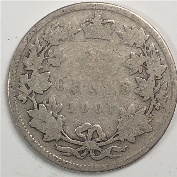 1901 Queen Victoria 25 Cents