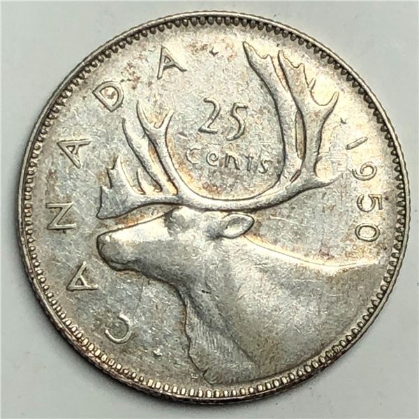 1950 King George VI 25 Cents