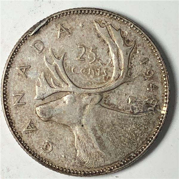 1948 King George VI 25 Cents IMP