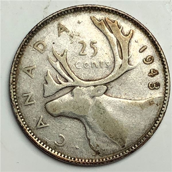 1943 King George VI 25 Cents