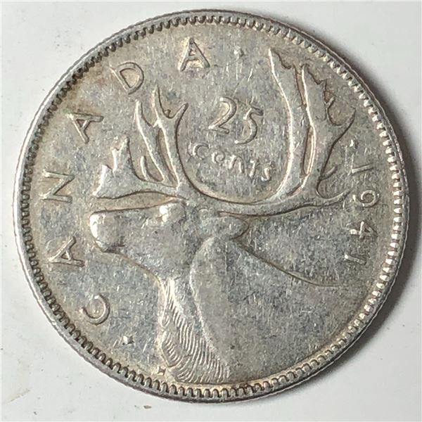 1941 King George VI 25 Cents