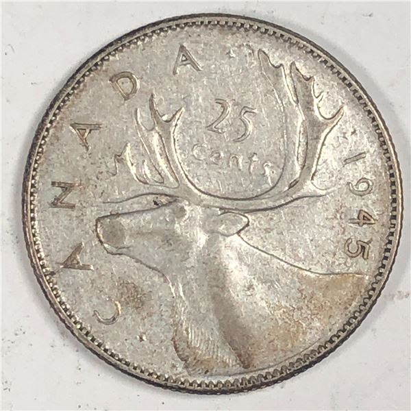 1945 King George VI 25 Cents