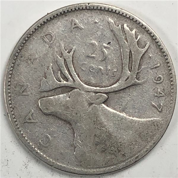 1947 King George VI 25 Cents