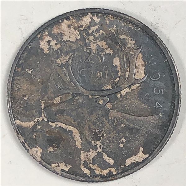 1954 Queen Elizabeth 25 Cents