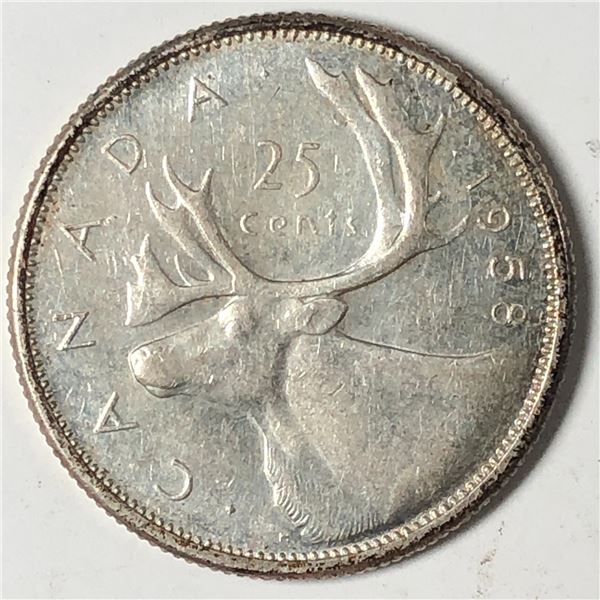 1958 Queen Elizabeth 25 Cents