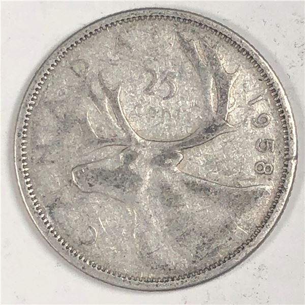 1958 Queen Elizabeth 25 Cents