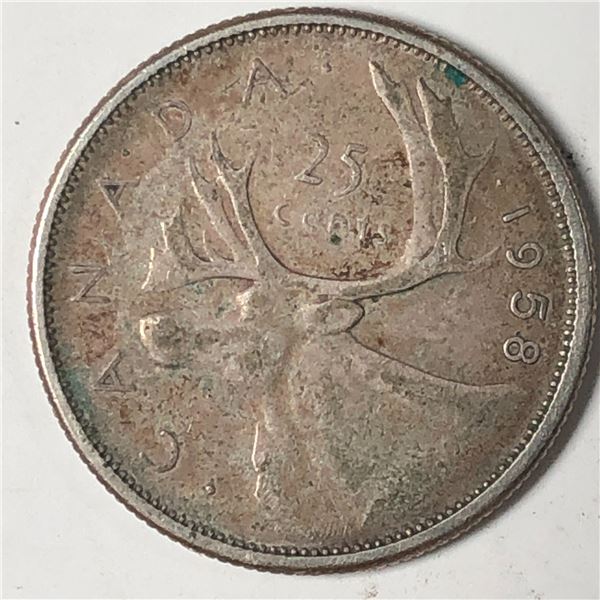 1958 Queen Elizabeth 25 Cents