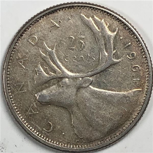 1961 Queen Elizabeth 25 Cents