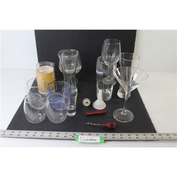 Assorted Glasses - Cork Screw
