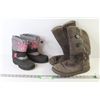 Image 1 : Pair of Kid's Boots (size 1) - UGG Lined Ladies Boots (size 9)