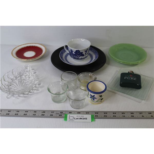 Grape Glass Dish - Small Plates - Glass & Ceramic Candle Holders - Alberta Vodka Flask - Square Glas