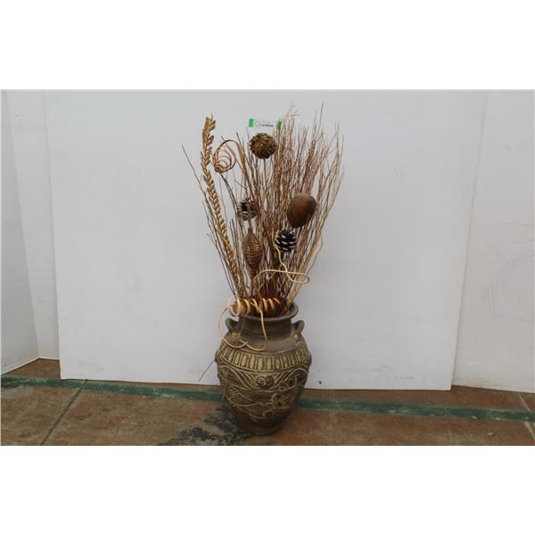 *Pottery Clay Pot w/ Dried Arrangement (14" x 9 1/2")