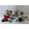 Image 8 : Candle Holder (15 1/4" x 6") - Vase w/Plastic Jewels & Shells - 250w Bulb - String lights (as is) - 
