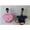 Image 4 : (2) Metal Lamps - Heart & Star (as is)