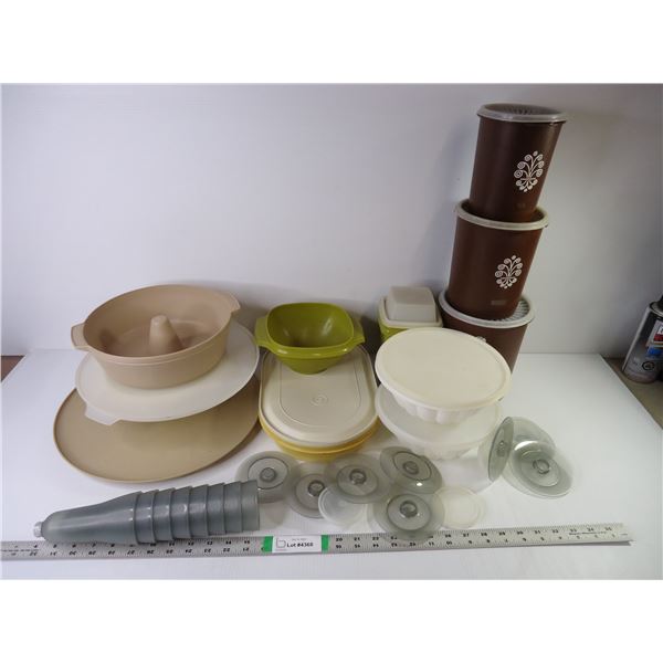 Large Lot of Assorted Tupperware - Canisters, Molds, Trays, Parfait Cups, Lids etc.