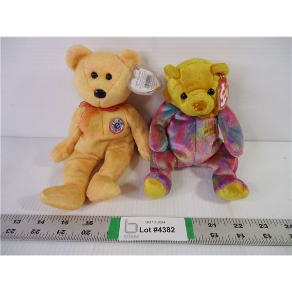 (2) TY Beanie Babies-Sunny the Bear and Topaz November Birthday Bear