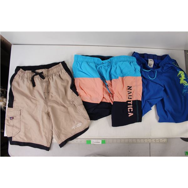 (3) Pairs Of Swimming Trunks Shorts - XL Stretchy size 32