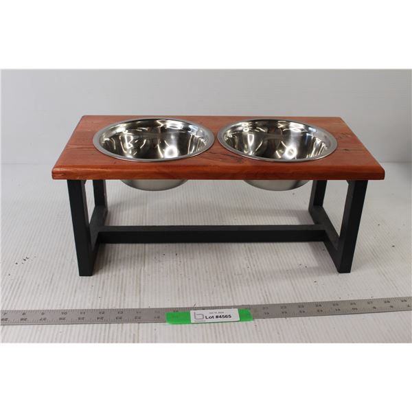 Dog Pet Food and Water Dish With Stand - 18" x 8 3/4" x 7 1/2"