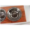 Image 3 : Dog Pet Food and Water Dish With Stand - 18" x 8 3/4" x 7 1/2"