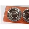 Image 4 : Dog Pet Food and Water Dish With Stand - 18" x 8 3/4" x 7 1/2"