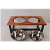 Image 5 : Dog Pet Food and Water Dish With Stand - 18" x 8 3/4" x 7 1/2"
