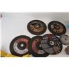 Image 2 : Assorted Grinding Discs, Saw Blades, Battery Warmer - Tested Powers On, 1" Screws, Assorted Hardware