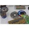 Image 3 : Assorted Grinding Discs, Saw Blades, Battery Warmer - Tested Powers On, 1" Screws, Assorted Hardware