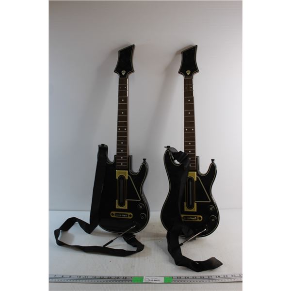 (2)Wireless Guitar Hero Guitar Controllers - As Is
