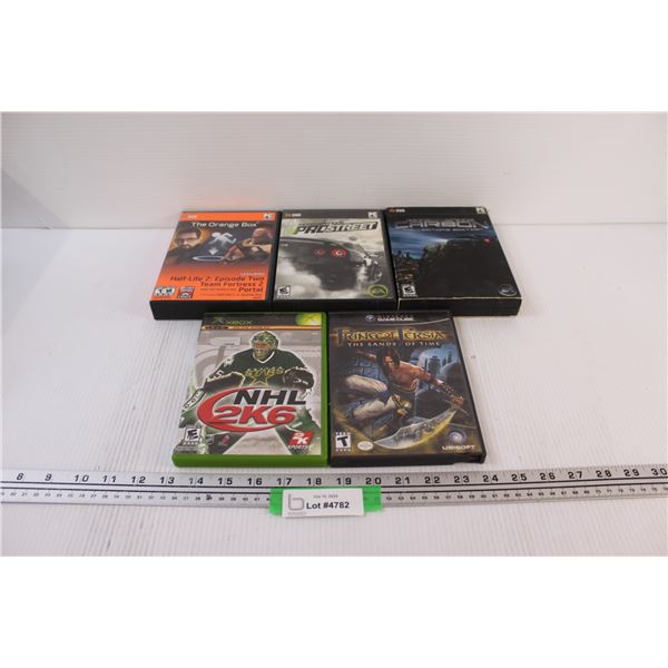 (5) Video Games: Xbox NHL 2K6, Nintendo Game Cube Prince of Persia, (3) PC Games: Need For Speed, Ha