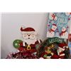 Image 3 : Christmas Lot: Santa, Wicker Wreath, Signs, Decor - in Tote (No Lid)