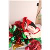Image 4 : Christmas Lot: Santa, Banners, Christmas Ornaments, Trees, Decor - in Tote (Has Lid)