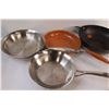Image 4 : (4) Frying Pans: Wok, Stainless, & Orange Non-Stick